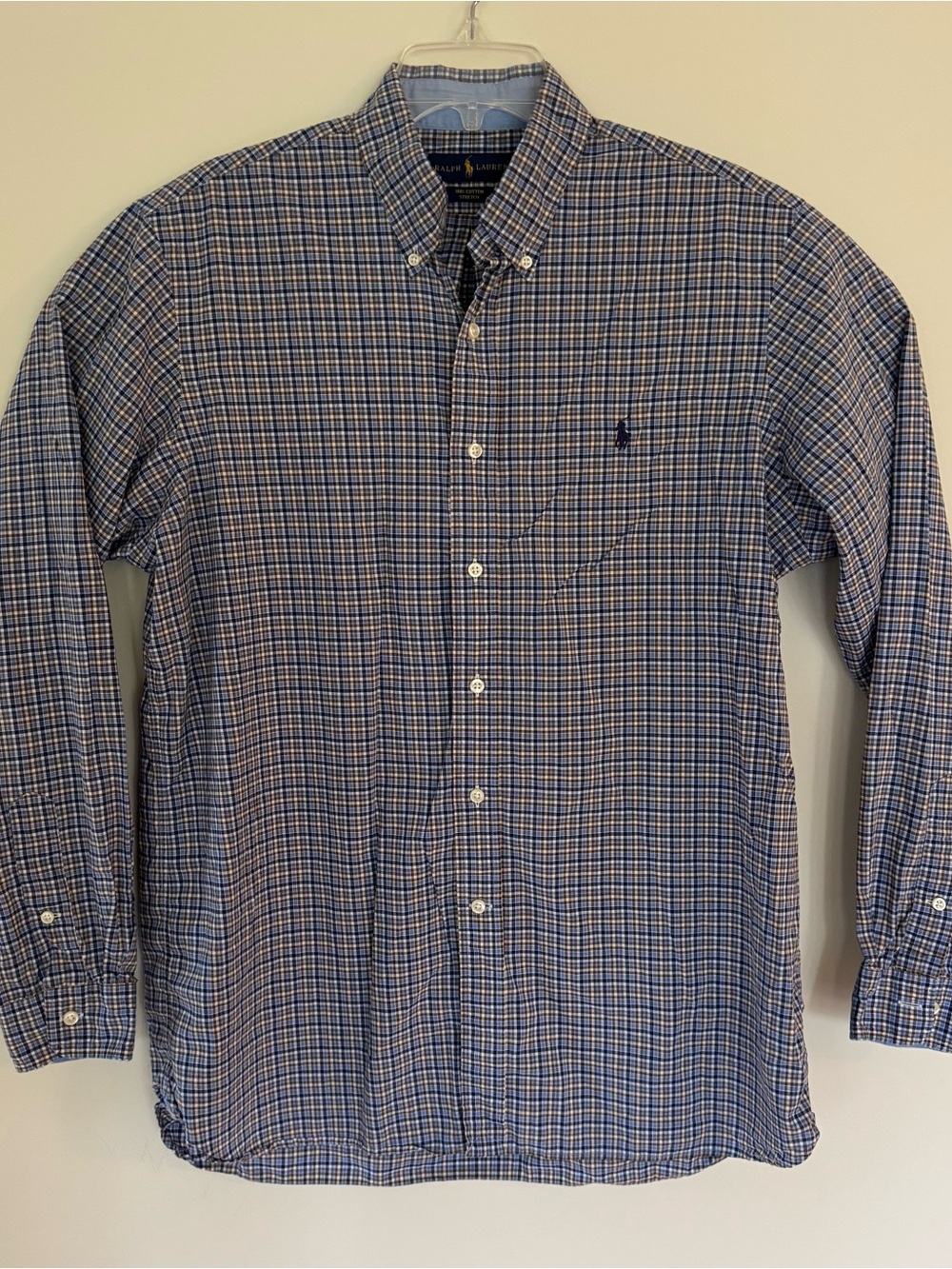 Ralph Lauren Blue Plaid Button-Down Dress Shirt